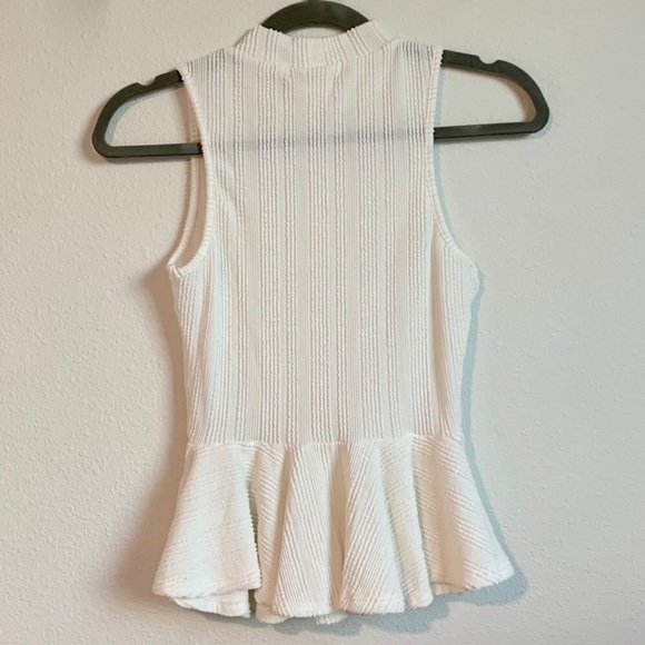 Mikey & Joey White Peplum Top - Picture 3 of 3